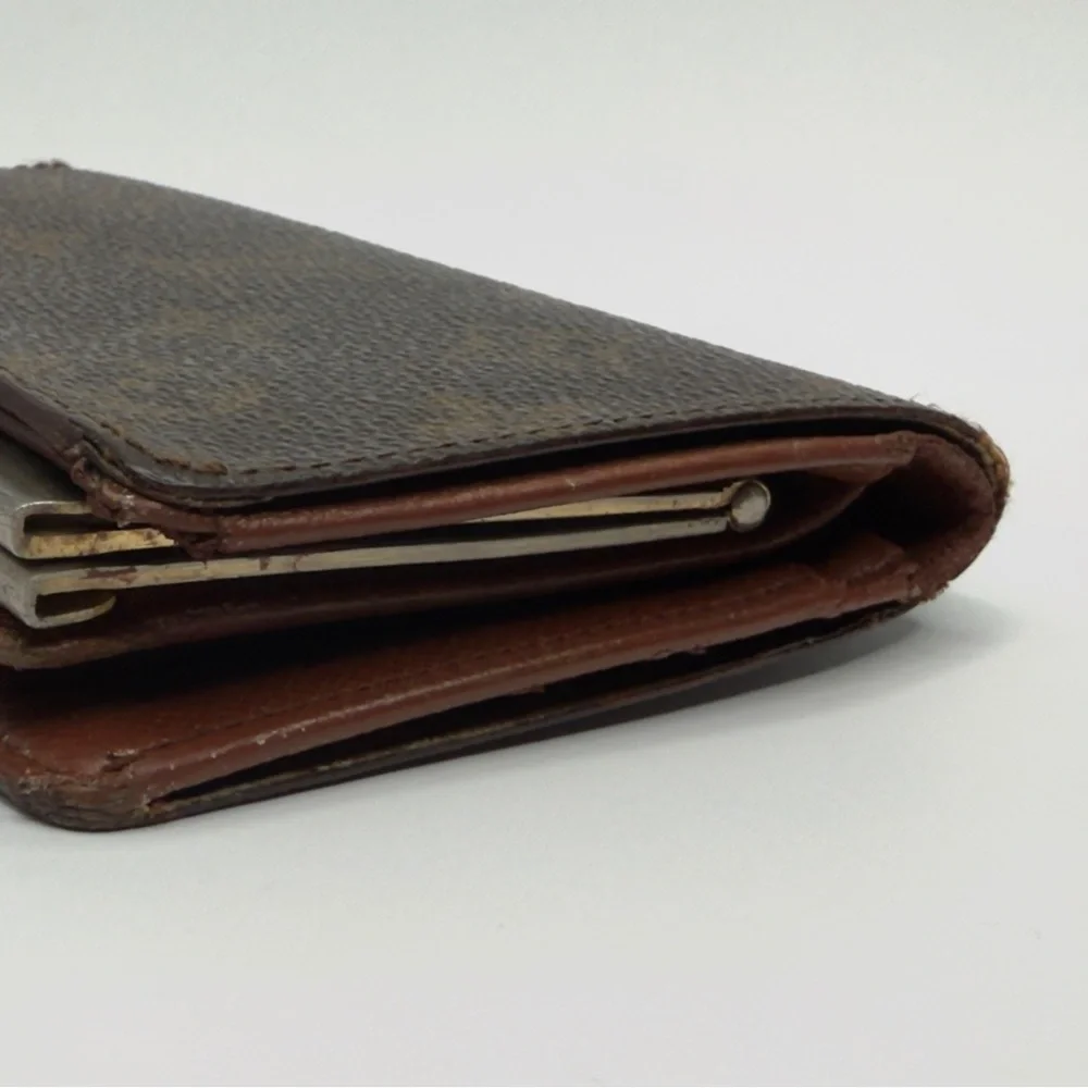 Louis Vuitton Brown Monogram French Purse Wallet Silver | Women’s | Used |
